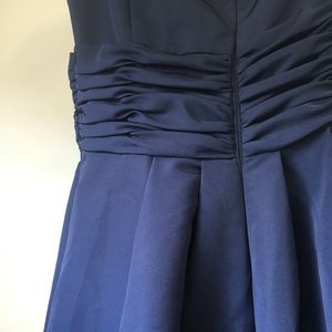 David’s Bridal royal blue empire ball gown dress